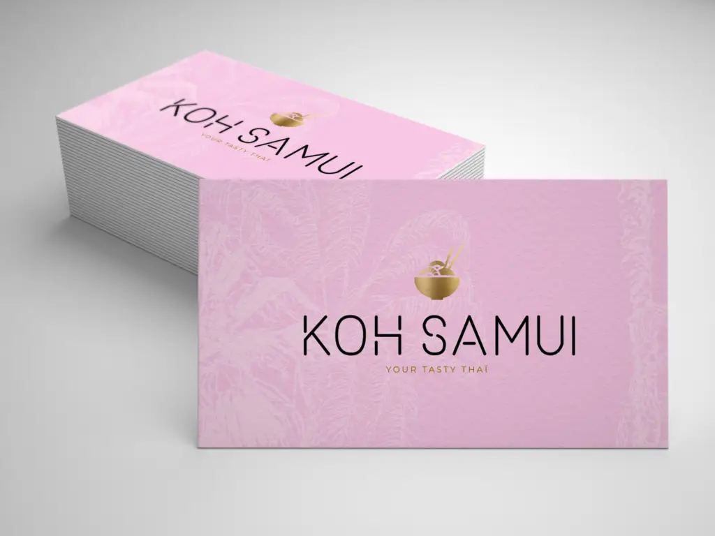 Détails Graphiques - Motifs Thaïlandais : mockup carte de visite pour restaurant à tarbes le koh samui