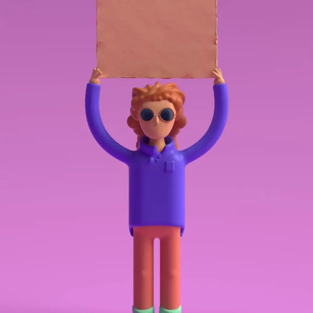 dude with sign